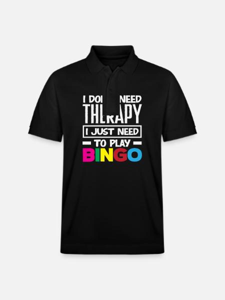 Bingo Player Therapy Not Necessary - Stanley/Stella Unisex Organic Polo Shirt PREPSTER - black