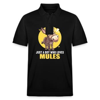 Mules Mule - Stanley/Stella Unisex Organic Polo Shirt PREPSTER - black - Front - Roxy (174cm) & Andy (188cm)