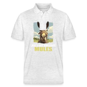 Mules Mule - Stanley/Stella Unisex Organic Polo Shirt PREPSTER - heather white - Front - Roxy (174cm) & Andy (188cm)