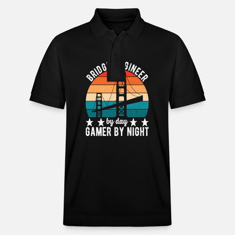Bridge Engineer Bridge Construction - Stanley/Stella Unisex Organic Polo Shirt PREPSTER - black
