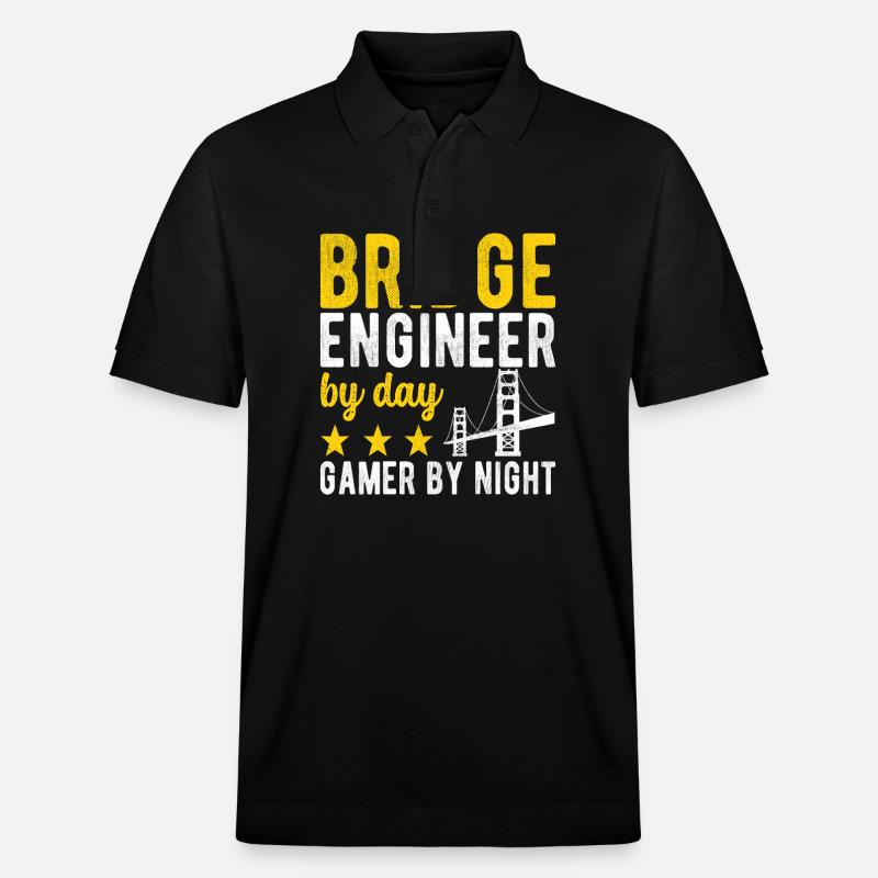 Bridge Engineer Bridge Construction - Stanley/Stella Unisex Organic Polo Shirt PREPSTER - black