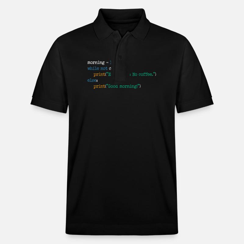 Informatique Café Code Programmeur Cadeau - Polo PREPSTER bio Stanley/Stella Unisexe - noir