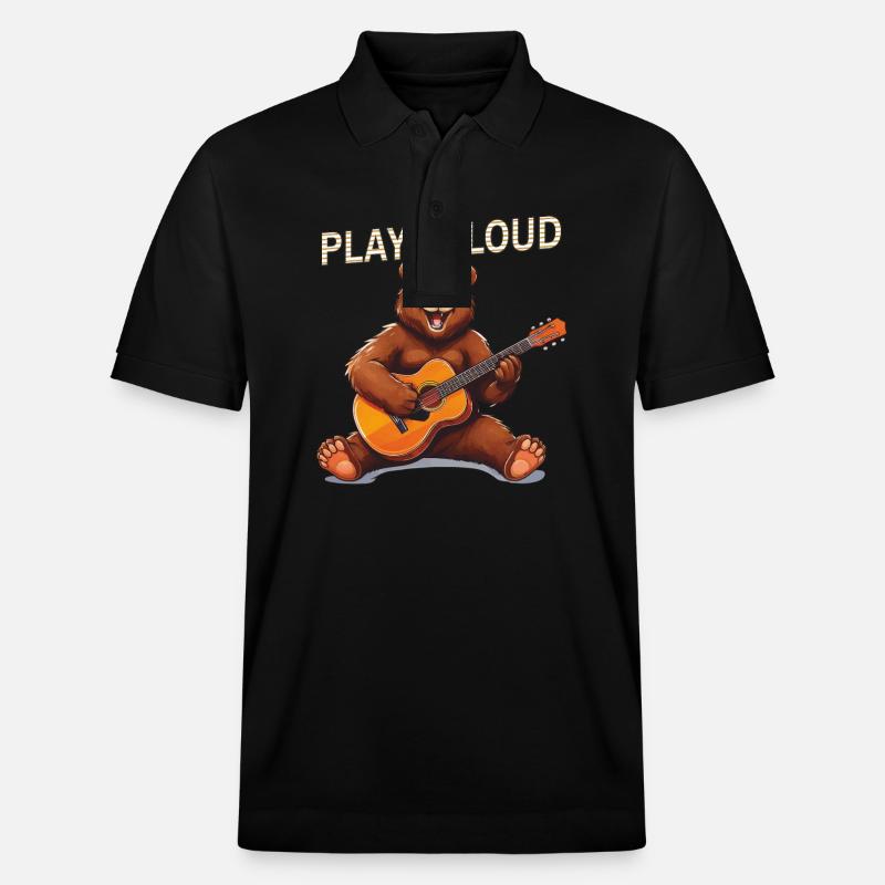GUITARE D’OURS JOUE-LA FORT - Polo PREPSTER bio Stanley/Stella Unisexe - noir
