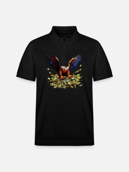 Eagle, Money - Stanley/Stella Unisex Organic Polo Shirt PREPSTER - black