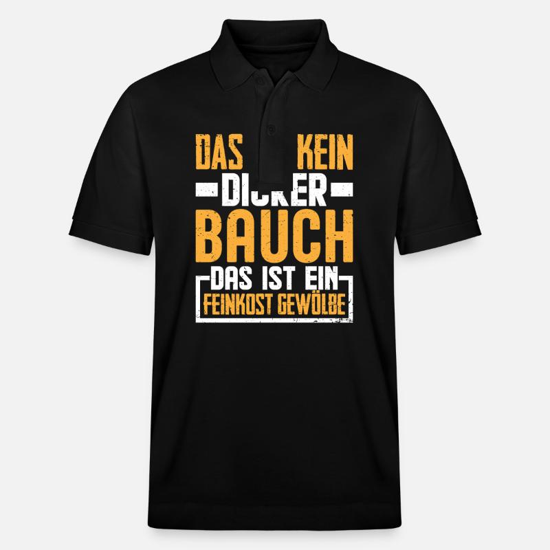 Dicker Bauch Lustig Spruch Geschenk - Stanley/Stella Unisex Bio-Poloshirt PREPSTER - Schwarz