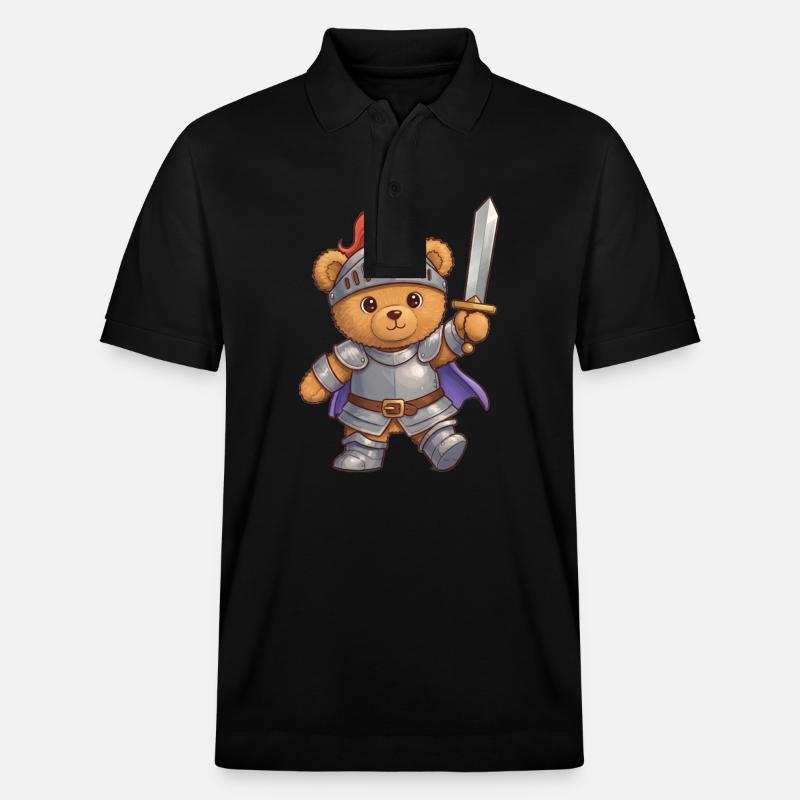 Teddybär Ritter - Stanley/Stella Unisex Bio-Poloshirt PREPSTER - Schwarz