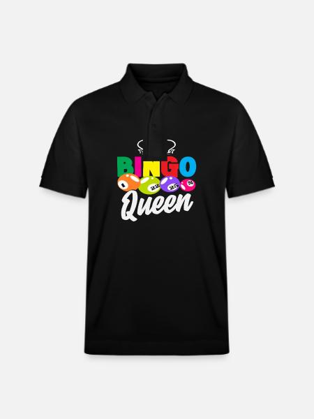 Bingo Queen with Crown Design - Stanley/Stella Unisex Organic Polo Shirt PREPSTER - black
