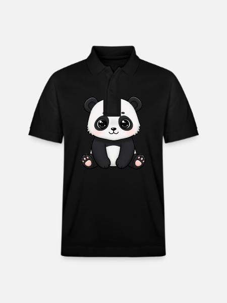 Tier Cartoon Panda - Stanley/Stella Unisex Bio-Poloshirt PREPSTER - Schwarz