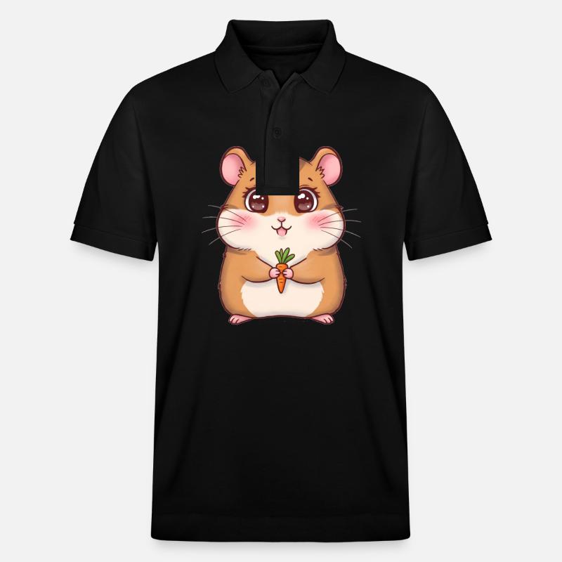 Animal dessin animé hamster - Polo PREPSTER bio Stanley/Stella Unisexe - noir