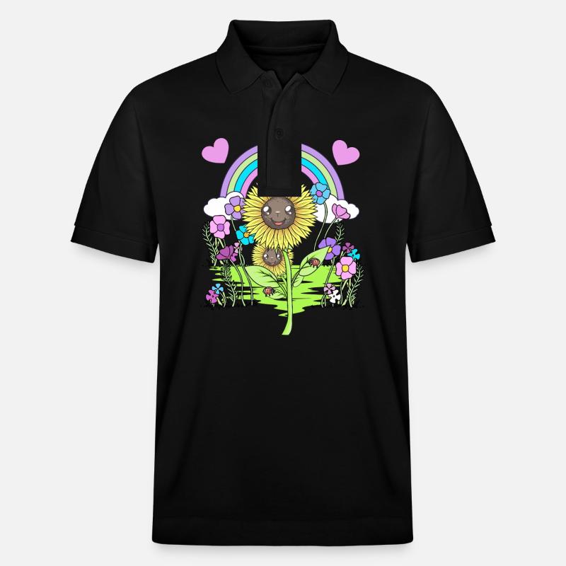 Tournesol Fleurs de tournesol - Polo PREPSTER bio Stanley/Stella Unisexe - noir