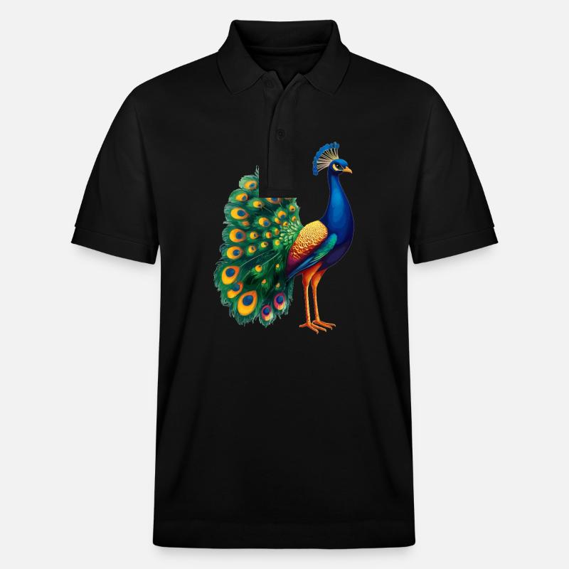Peacocks Peacock - Stanley/Stella Unisex Organic Polo Shirt PREPSTER - black