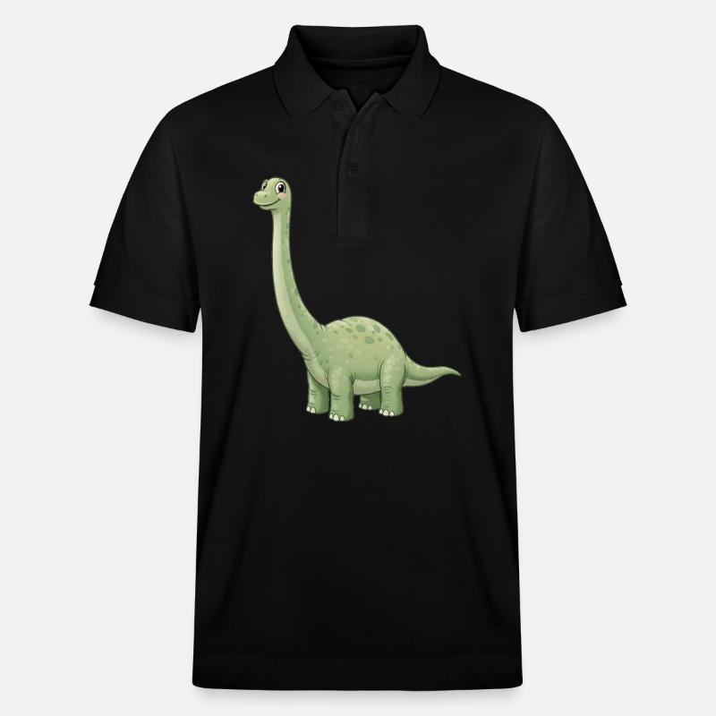 Dino Cartoon Brachiosaurus - Stanley/Stella Unisex Bio-Poloshirt PREPSTER - Schwarz