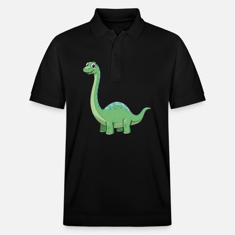 Dino Cartoon Diplodocus - Stanley/Stella Unisex Bio-Poloshirt PREPSTER - Schwarz