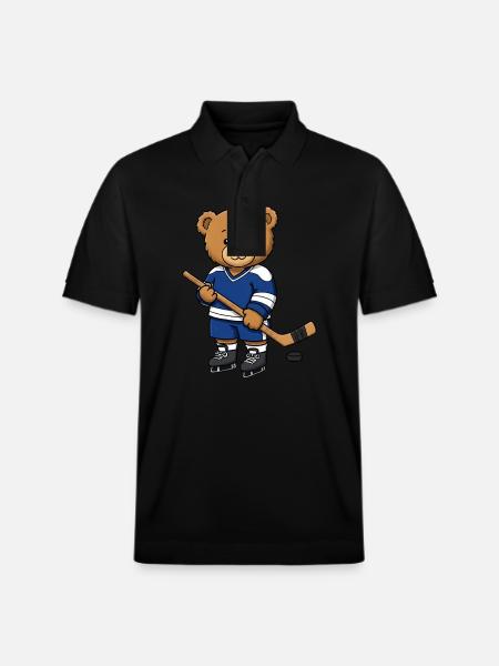Bamse ishockeyspiller - Stanley/Stella PREPSTER økologisk unisex poloshirt - sort