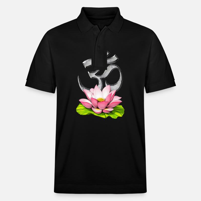 Symbole Om Fleur De Lotus - Polo PREPSTER bio Stanley/Stella Unisexe - noir