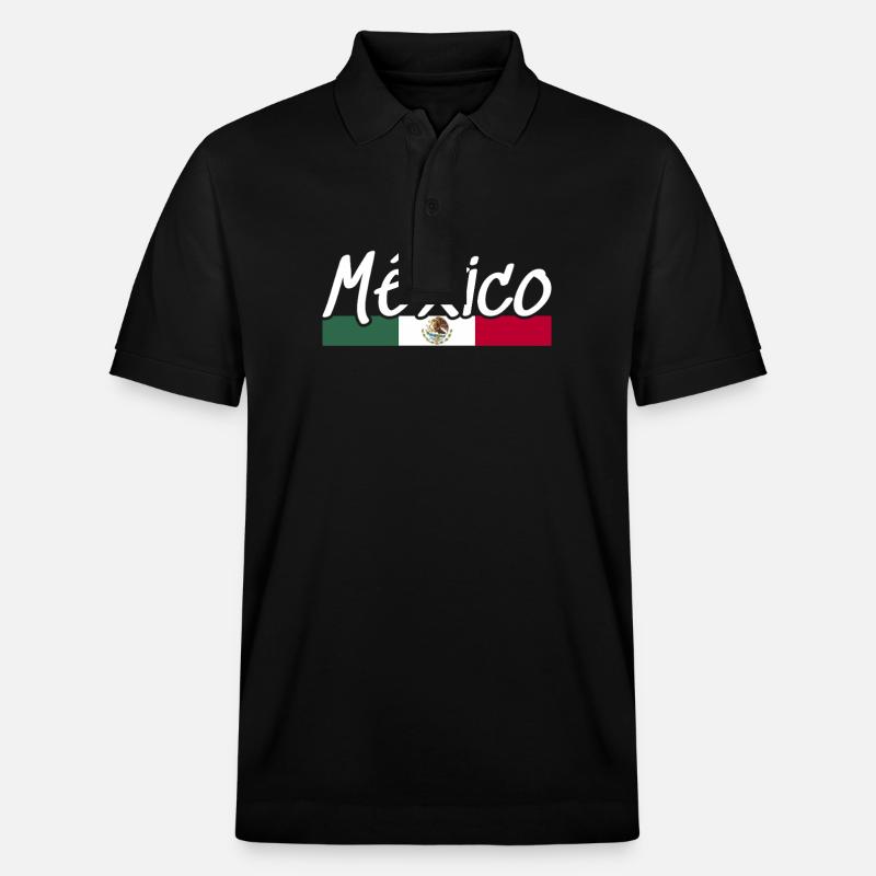 Mexique Drapeau mexicain Mexicain - Polo PREPSTER bio Stanley/Stella Unisexe - noir