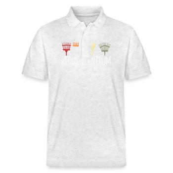 Rechenzentrum Hobbygärtner Gärten Geschenk - Stanley/Stella Unisex Bio-Poloshirt PREPSTER - Weiß meliert - Vorne - Roxy (174cm) & Andy (188cm)