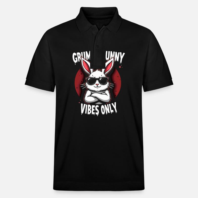 Lapin Conception d’animaux sarcastiques - Polo PREPSTER bio Stanley/Stella Unisexe - noir