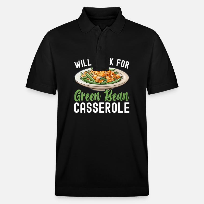 Casserole de haricots verts - Polo PREPSTER bio Stanley/Stella Unisexe - noir