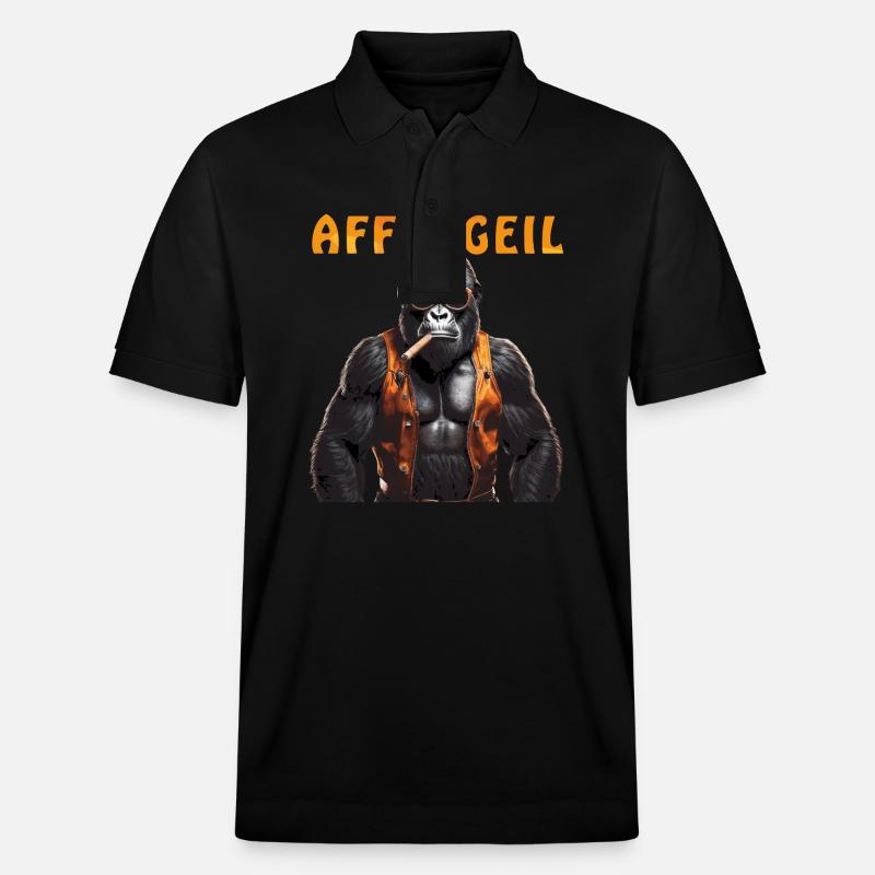 SINGE GORILLE SINGE - Polo PREPSTER bio Stanley/Stella Unisexe - noir