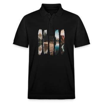 Natur Liebhaber Malerei Landschaften Abenteuer - Stanley/Stella Unisex Bio-Poloshirt PREPSTER - Schwarz - Vorne - Roxy (174cm) & Andy (188cm)