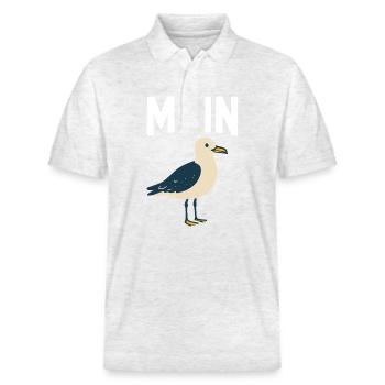 Moin Möwe - Stanley/Stella Unisex Bio-Poloshirt PREPSTER - Weiß meliert - Vorne - Roxy (174cm) & Andy (188cm)