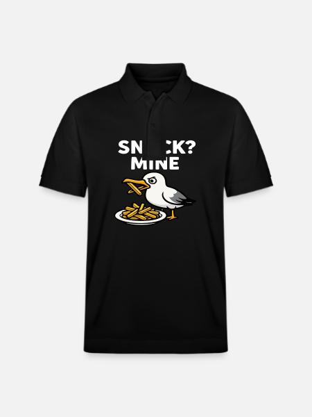 Snack Seagull - Stanley/Stella Unisex Organic Polo Shirt PREPSTER - black
