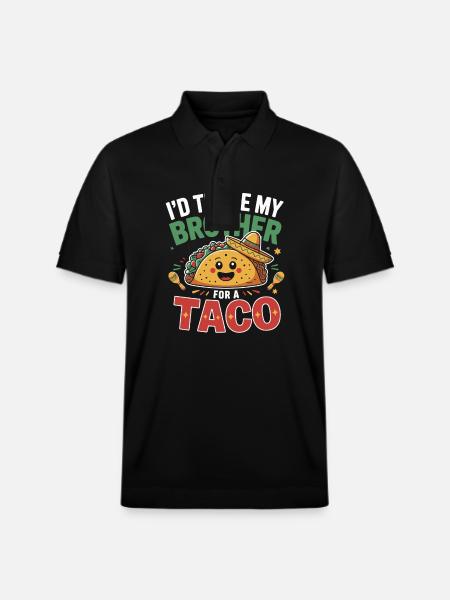 Trade Brother for Taco - Stanley/Stella Unisex Organic Polo Shirt PREPSTER - black
