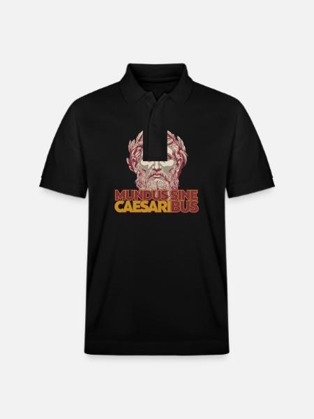 Mundus Sine Caesaribus Quote Latin - Stanley/Stella Unisex Organic Polo Shirt PREPSTER - black