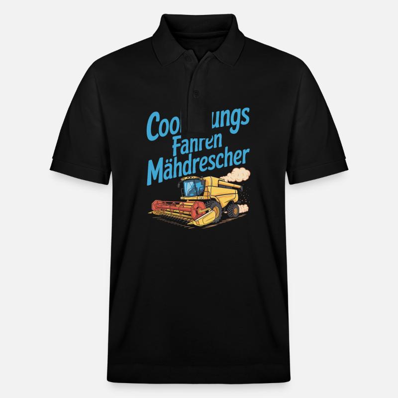 Cool guys conduisant une moissonneuse-batteuse - Polo PREPSTER bio Stanley/Stella Unisexe - noir
