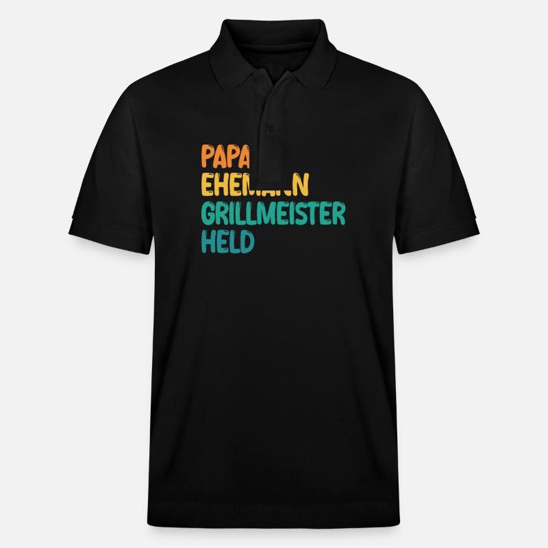 Papa Mari Grill Master Hero - Polo PREPSTER bio Stanley/Stella Unisexe - noir