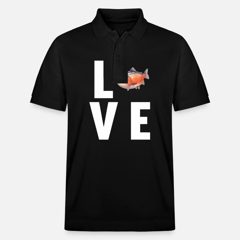 Lachse Lachs - Stanley/Stella Unisex Bio-Poloshirt PREPSTER - Schwarz