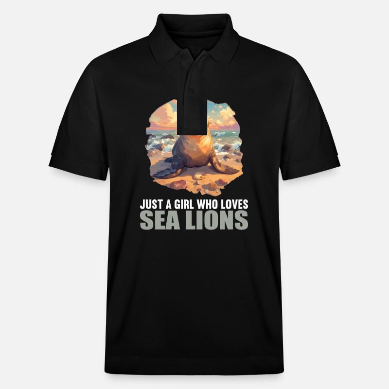Seelöwen Seelöwe - Stanley/Stella Unisex Bio-Poloshirt PREPSTER - Schwarz