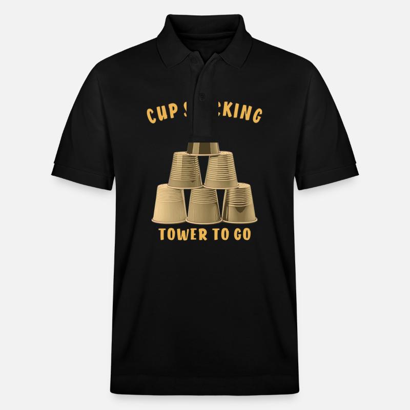 CUP STACKING TOWER TO GO - Stanley/Stella Unisex Organic Polo Shirt PREPSTER - black