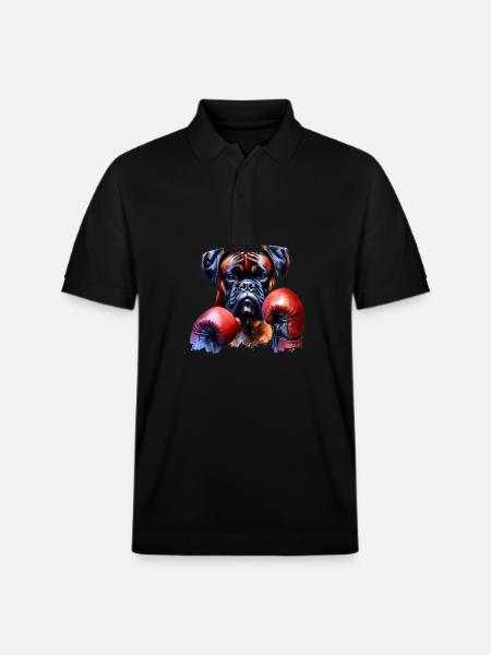 Dog Boxers Dog Pet Boxing - Stanley/Stella Unisex Organic Polo Shirt PREPSTER - black