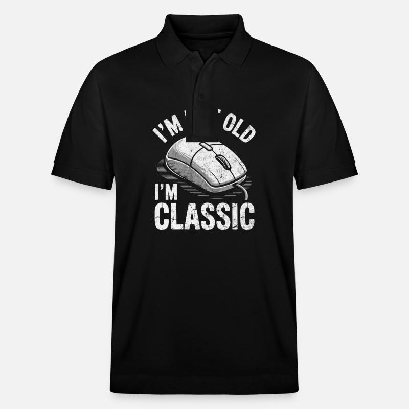 Funny In Classic Computer Mouse - Stanley/Stella Unisex Organic Polo Shirt PREPSTER - black