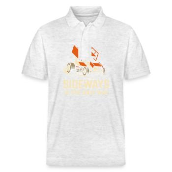 Sprint Car Racing Dirt Track Speed Oval Race - Stanley/Stella Unisex Organic Polo Shirt PREPSTER - heather white - Front - Roxy (174cm) & Andy (188cm)