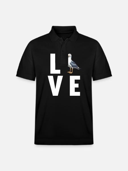 Seagulls Seagull - Stanley/Stella Unisex Organic Polo Shirt PREPSTER - black