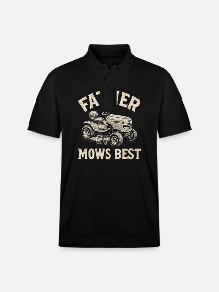 Father mows best - Stanley/Stella Unisex Organic Polo Shirt PREPSTER - black