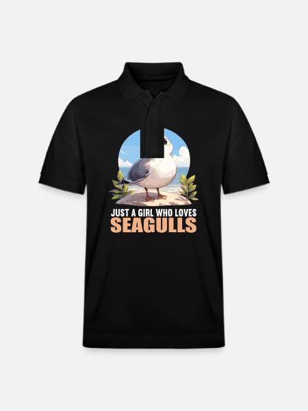 Seagulls Seagull - Stanley/Stella Unisex Organic Polo Shirt PREPSTER - black