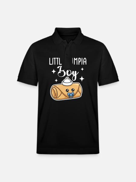 Little Lumpia Boy Spring Rolls - Stanley/Stella Unisex Organic Polo Shirt PREPSTER - black