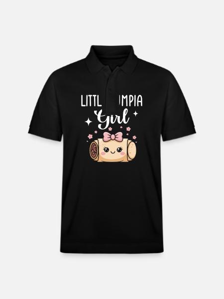 Little Lumpia Girl Spring Rolls - Stanley/Stella Unisex Organic Polo Shirt PREPSTER - black