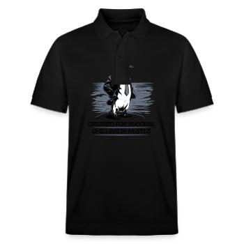 Best Dressed Penguin Läuft Im Büro - Stanley/Stella Unisex Bio-Poloshirt PREPSTER - Schwarz - Vorne - Roxy (174cm) & Andy (188cm)