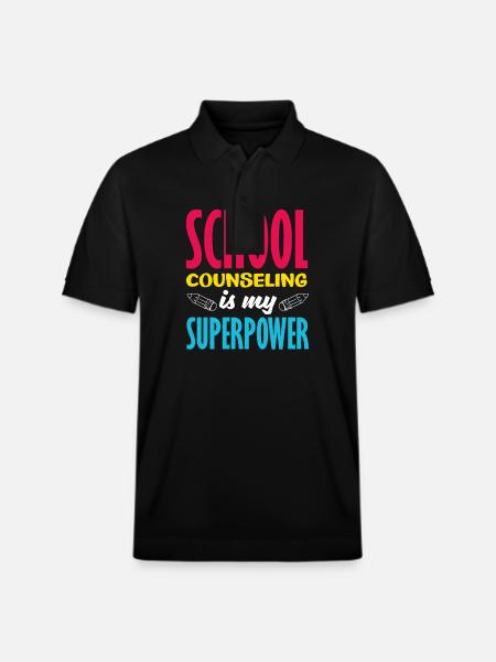 School counseling is my superpower - Stanley/Stella Unisex Organic Polo Shirt PREPSTER - black