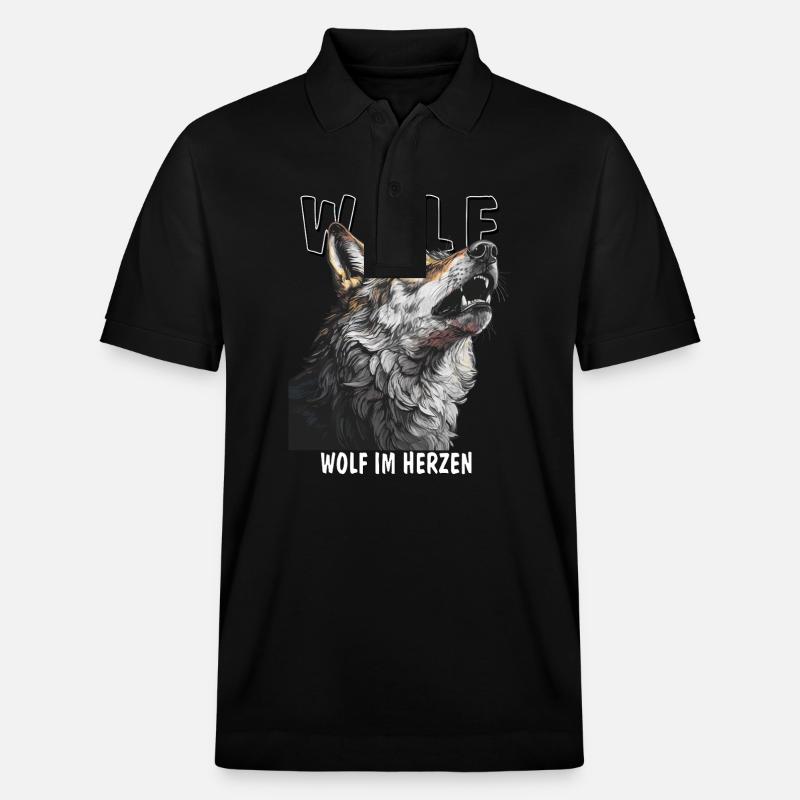 LOUP LOUP DANS L’ÂME - Polo PREPSTER bio Stanley/Stella Unisexe - noir