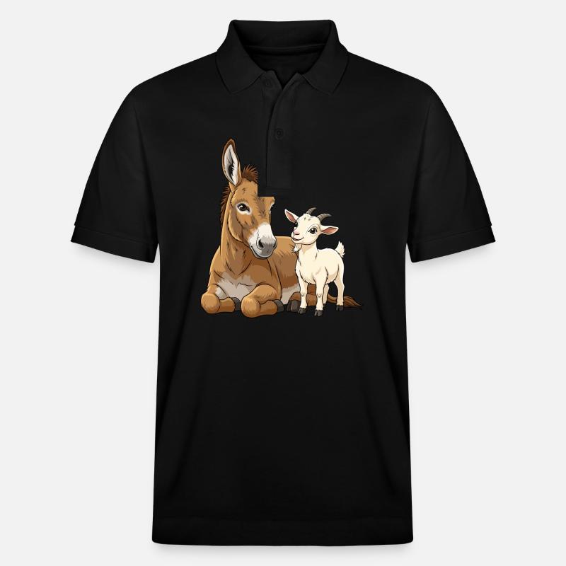 Âne et chèvre - Polo PREPSTER bio Stanley/Stella Unisexe - noir