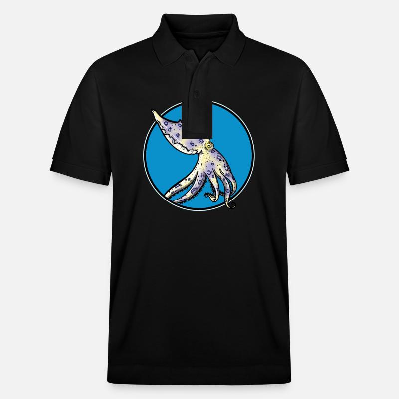 Blue Ringed Octopus Blaugeringelter Krake - Stanley/Stella Unisex Organic Polo Shirt PREPSTER - black