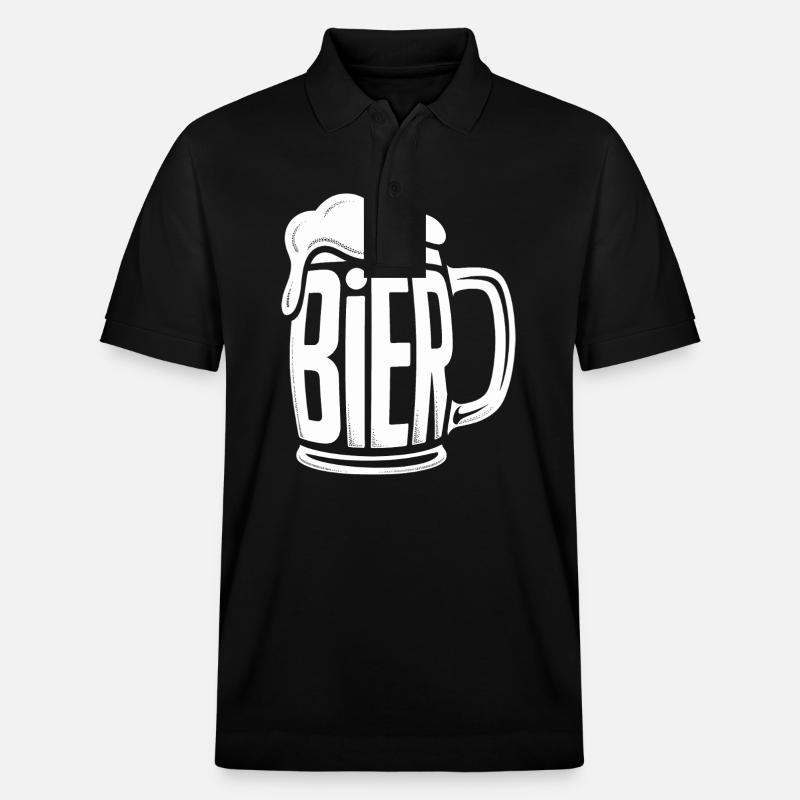 Bière - Logo drôle d’alcool - Polo PREPSTER bio Stanley/Stella Unisexe - noir