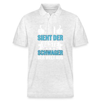 So Sieht Der Beste Schwager Der Welt Aus - Stanley/Stella Unisex Bio-Poloshirt PREPSTER - Weiß meliert - Vorne - Roxy (174cm) & Andy (188cm)