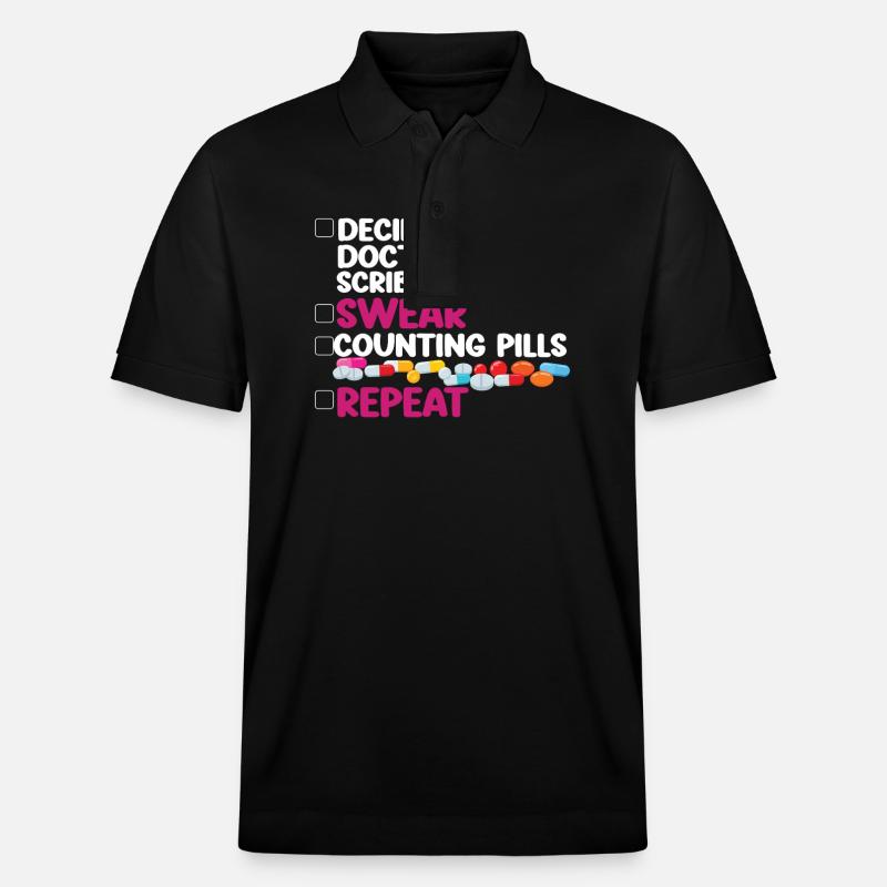 Pharmacy Tech Technician - Stanley/Stella Unisex Organic Polo Shirt PREPSTER - black